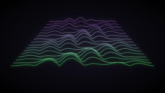 3D Spectrogram Soundwave Hologram Audio Waterfall 4K Loop