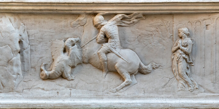 Donatello Saint George Relief at Orsanmichele - Marble Bas-relief
