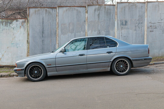 Chisinau, Moldova-February 6, 2025: BMW 5 (E34), third generation of the BMW 5 Series
