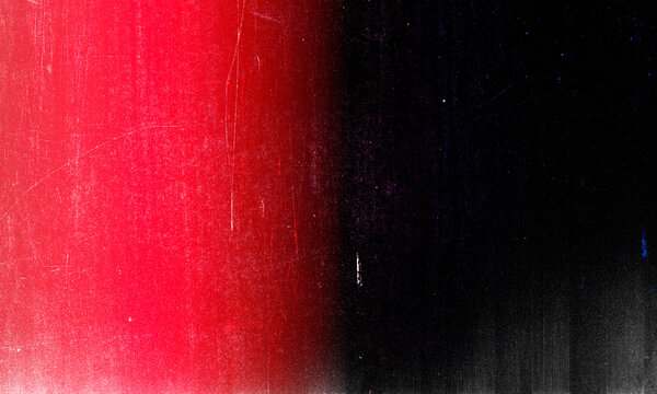 Abstract red and black film texture overlay with vintage grain, scratches, and light leaks. Background