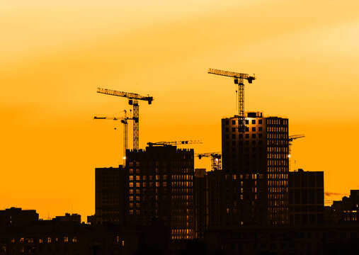 apartment towers at construction site