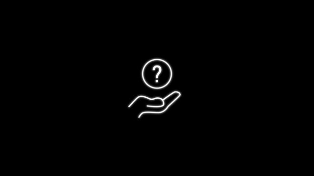 Hand holding question mark inquiry concept support help