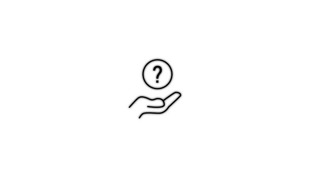 Hand holding question mark inquiry concept support help