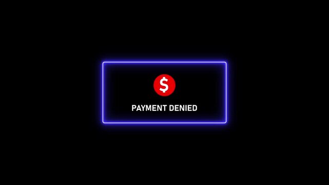 Payment Denied Error Message with Dollar Sign on Black Background transaction failed payment error denied transaction