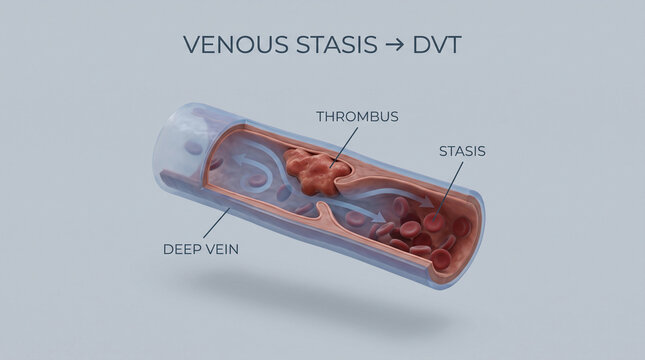 Deep Vein Thrombosis and Venous Stasis Medical Illustration