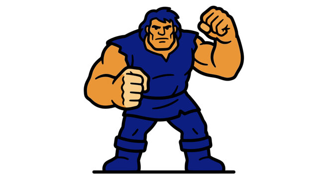 Muscular Barbarian Warrior Cartoon Vector Illustration
