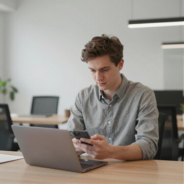 joven trabajando en oficina