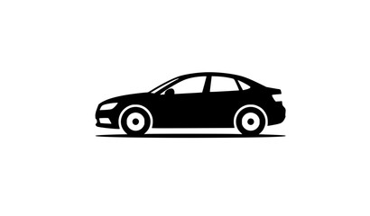 Naklejka premium Simple Black Car Silhouette Vector Icon for Web and Mobile App Design