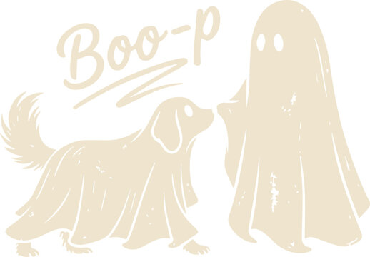 Boo-P Ghost Dog PNG SVG, Dog Mom Halloween svg png, Halloween Golden svg