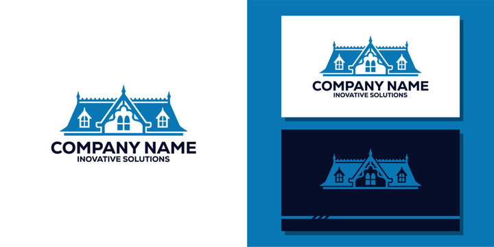 Ornate traditional cottage logo with business card set