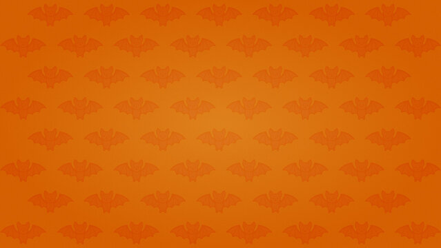 Halloween Bat Pattern Seamless Orange Background Wallpaper