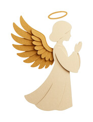 Fototapeta premium PNG Elegant angel with golden wings.