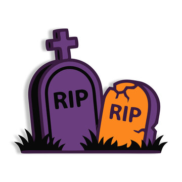 Halloween Tombstone RIP Graveyard Cross Icon Transparent PNG