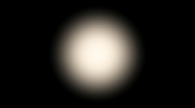 Soft yellowish-white light sphere with gradual glow on black background, 81 characters