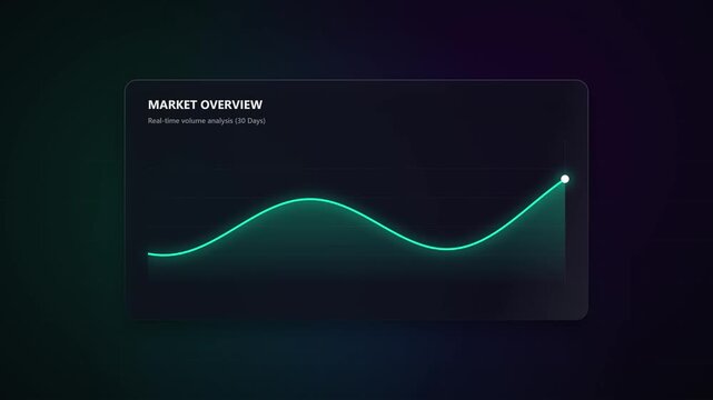 Animated Cryptocurrency Portfolio Dashboard Displaying Market Overview Asset Allocation and Real Time Trading Data on a Dark Background