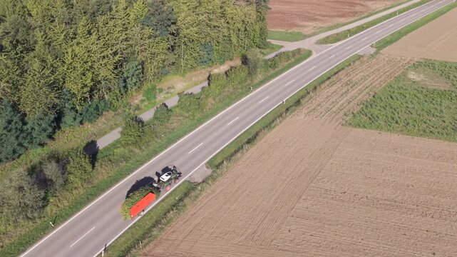 Fly over a Hop field in Bavaria during harvest season after summer time