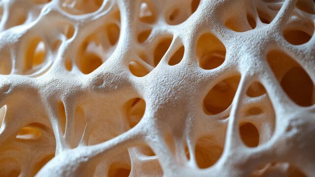 selective focus microscopic view of osteocyte network maintaining mineral homeostasis in bone