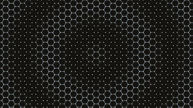 Graphene Hexagonal 2D Nanomesh Carbon Lattice Structure 4K Loop
