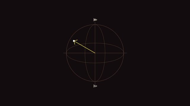 Quantum Computing Bloch Sphere Qubit Superposition Vector 4K Loop