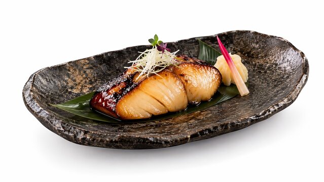Black Cod Miso isolated on white background