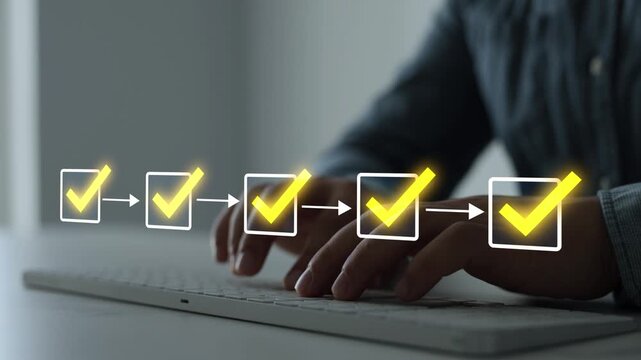 Business planning concept featuring task management, workflow organization and goal tracking. Professional system supports productivity and project success.