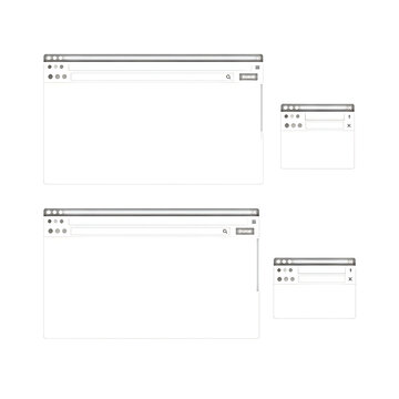 Minimalist web browser window interface templates for UI design and digital development.