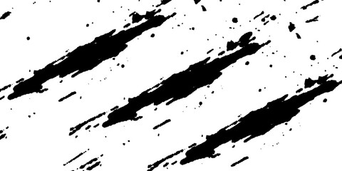 Obraz premium Grunge black ink splat vector design featuring dark liquid splashes and messy paint drips on a dirty textured background stain