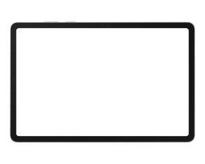 Grey tablet mockup template. White blank screen. Isolated png image © ChunkyDude