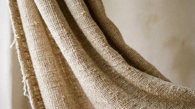 Soft Textured Fabric Drape in Warm Lighting.