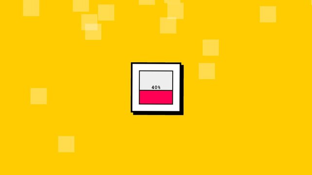 Retro 8-Bit Arcade Pie Chart 75 Percent Loop
