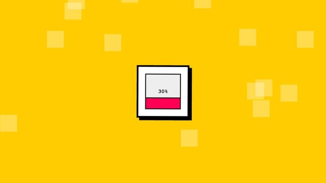 Retro 8-Bit Arcade Pie Chart 50 Percent Loop