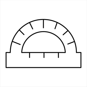 Simple protractor line icon for geometry and measurement tools