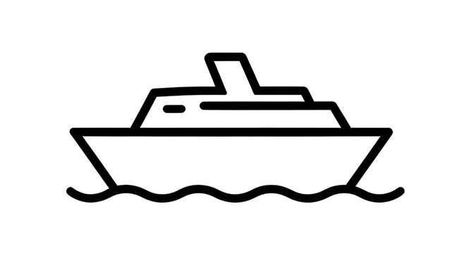 Ship, cruise, boat, cruise ship vector, ocean vessel illustration, maritime line art, passenger ship graphic, sea travel asset, transport icon vector, nautical logo element