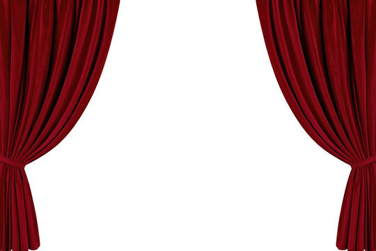 Single Red Theater Curtain on Left