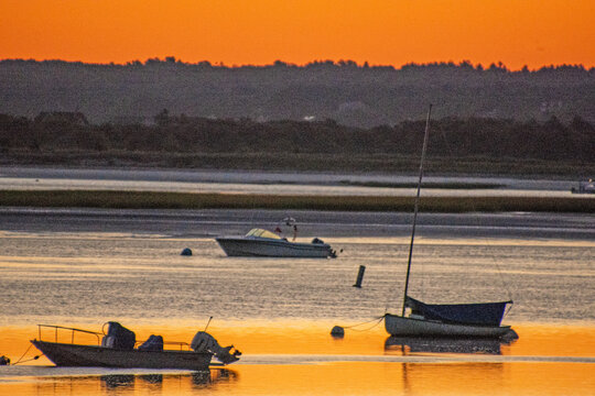 fishing boat at sunrise