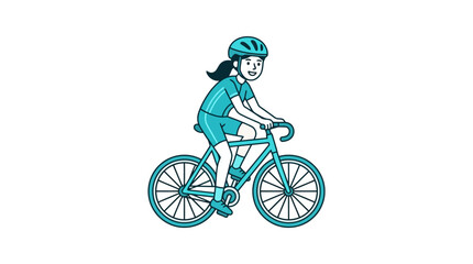 Fototapeta premium Woman riding bicycle for fitness and transport.