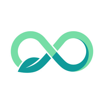 Green infinity leaf symbol for bpa free eco friendly products
