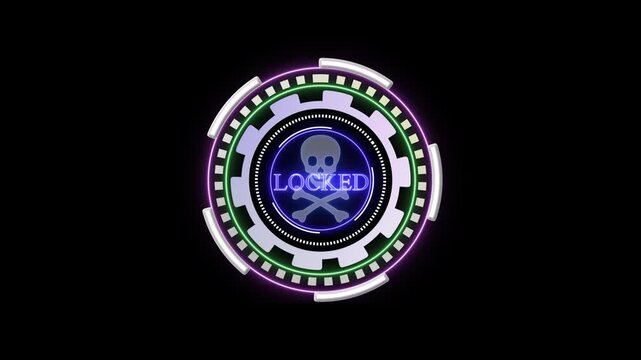 Cyber ​​security and information or network protection. Vibrant cyber security padlock icon animation. Digital security shield concept symbolizing protection and cyber defense technology.