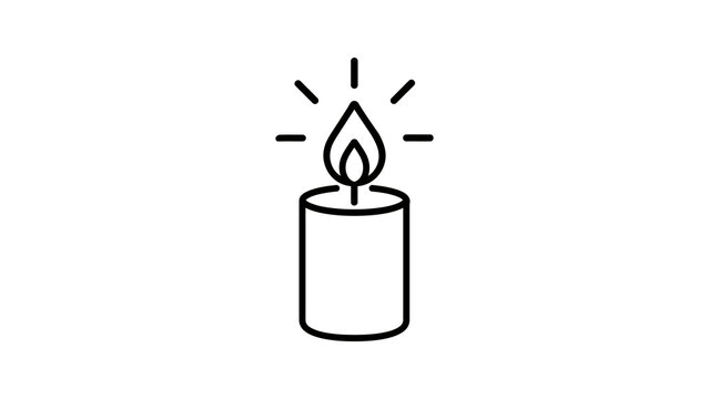 Minimalist single burning candle with radiant glow for peaceful atmosphere.