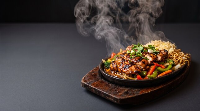 Chicken Sizzler Plate with Vegetables