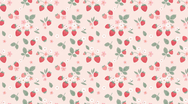 Small Strawberry Seamless Pattern
