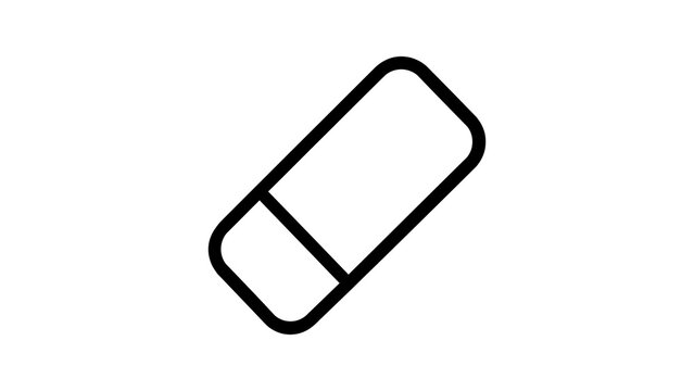 Eraser line icon for correcting mistakes in school and office work.