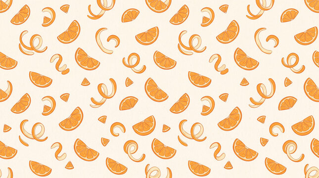 Seamless Orange Citrus Pattern