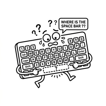 Funny Keyboard with Question Mark Surprise.