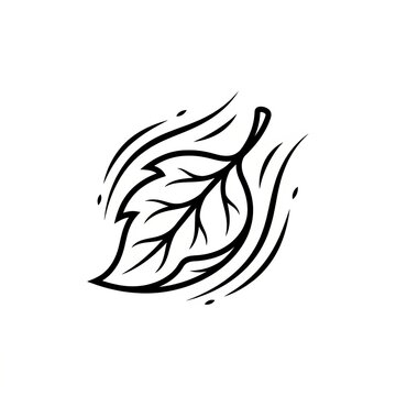 Elegant Minimalist Leaf Design with Soft Flowing Lines.