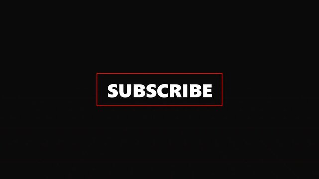 Glitch Art Subscribe Button Red Box Outline