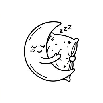 Whimsical Moonbed with Sleepy Moon and Pillow.