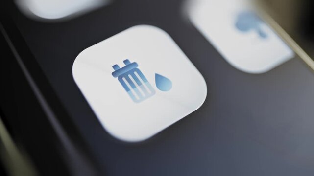 Droplet disposal icon represents water waste