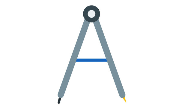 Drawing Compass Tool Icon for Architecture and Design