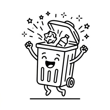 Joyful Trash Can Celebrates Life with Sparkles and Cheer.